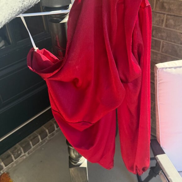 Women's XL Red One-Armed Bodysuit - Picture 6 of 7